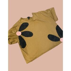 Large Upcycled Cropped T-Shirt | Boho Indie Maximalist Reworked